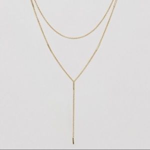 Gorjana Gold Plated Double Layered Lariat Necklace